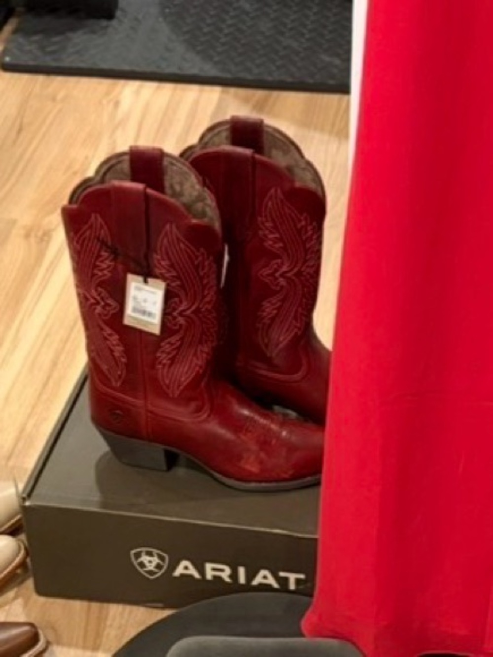 Ariat Heritage R Toe StretchFit Rosy Red Western Leather Mid-Calf Boots 9.5 New - Picture 3 of 3